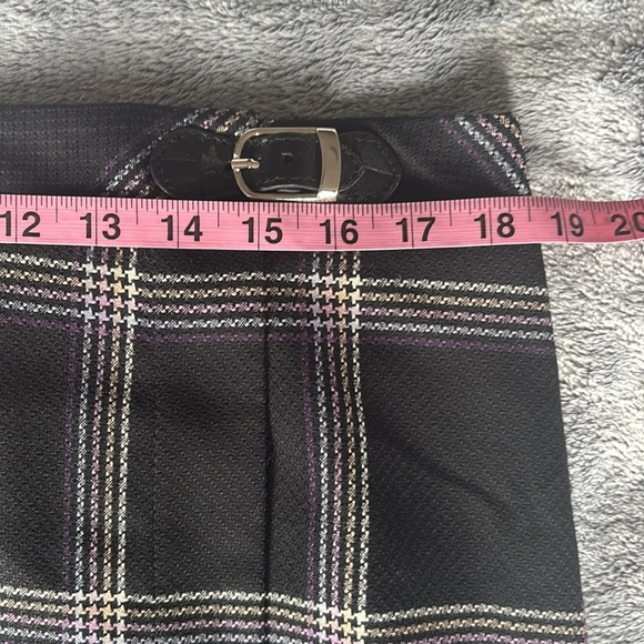 Pendleton Plaid Side Buckle Short Skirt in Black/Purple Size 16 EUC - Picture 3 of 7